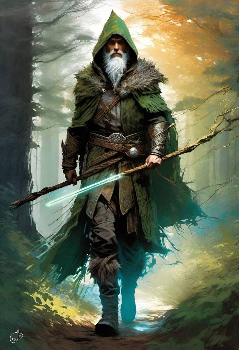 The Green Wizard – Nature Spellcaster (Pre-Supported STL)