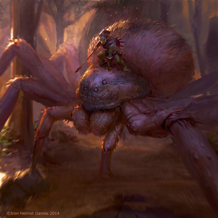 Arkarnidia – Cursed Forest Spider with Goblin Riders (Pre-Supported STL)