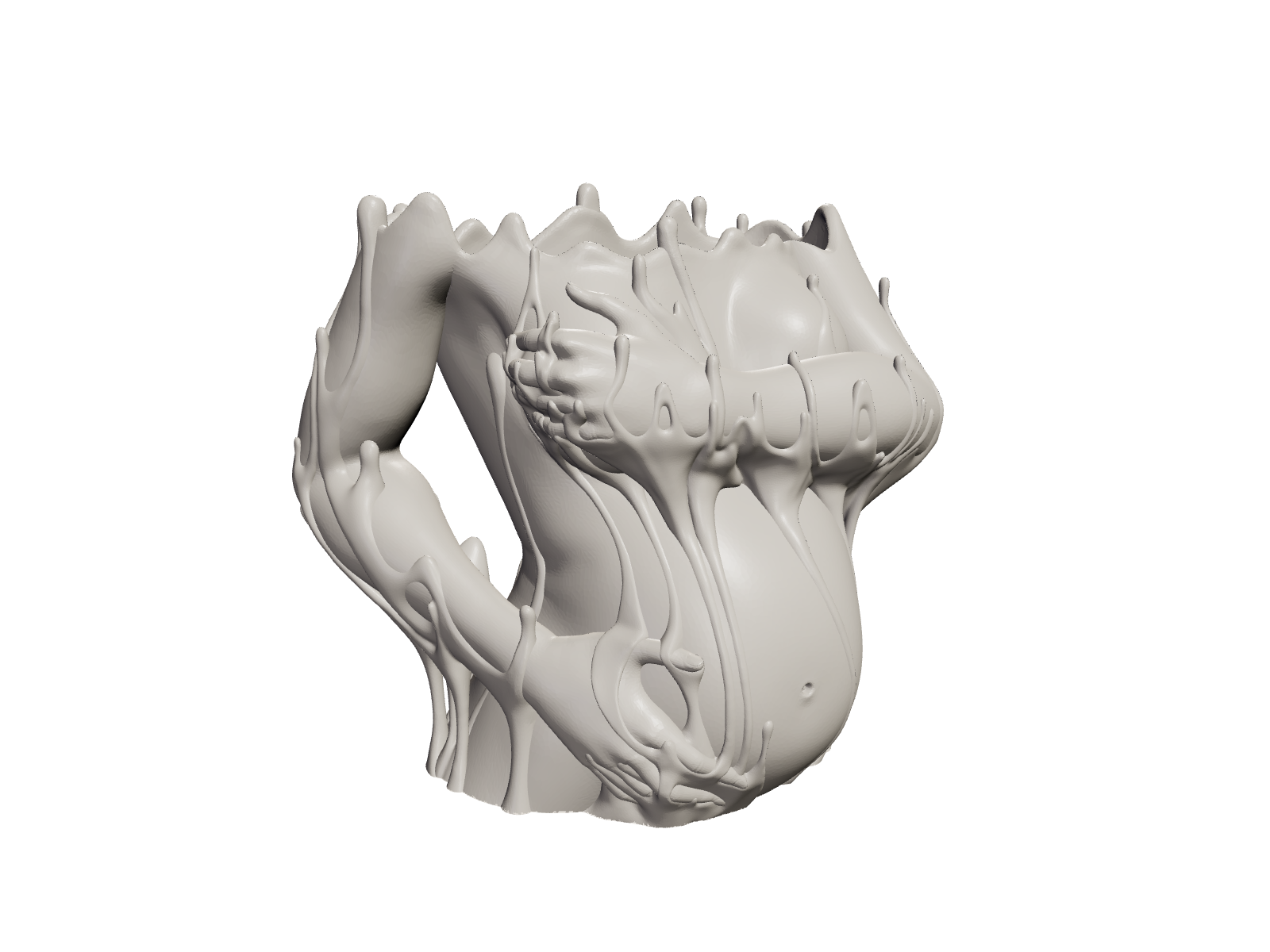 Melted Female Deity Vase