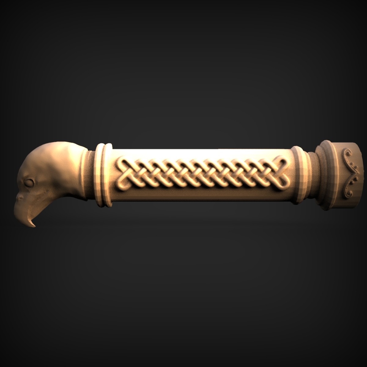 Eagle-Head Celtic Knot Handle
