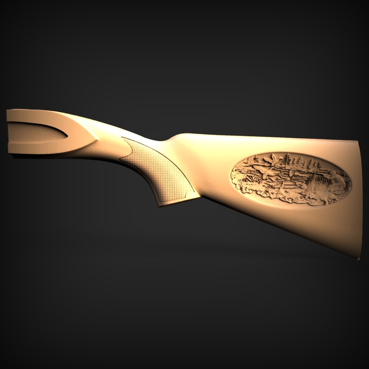 Wildlife Scene Rifle Buttstock
