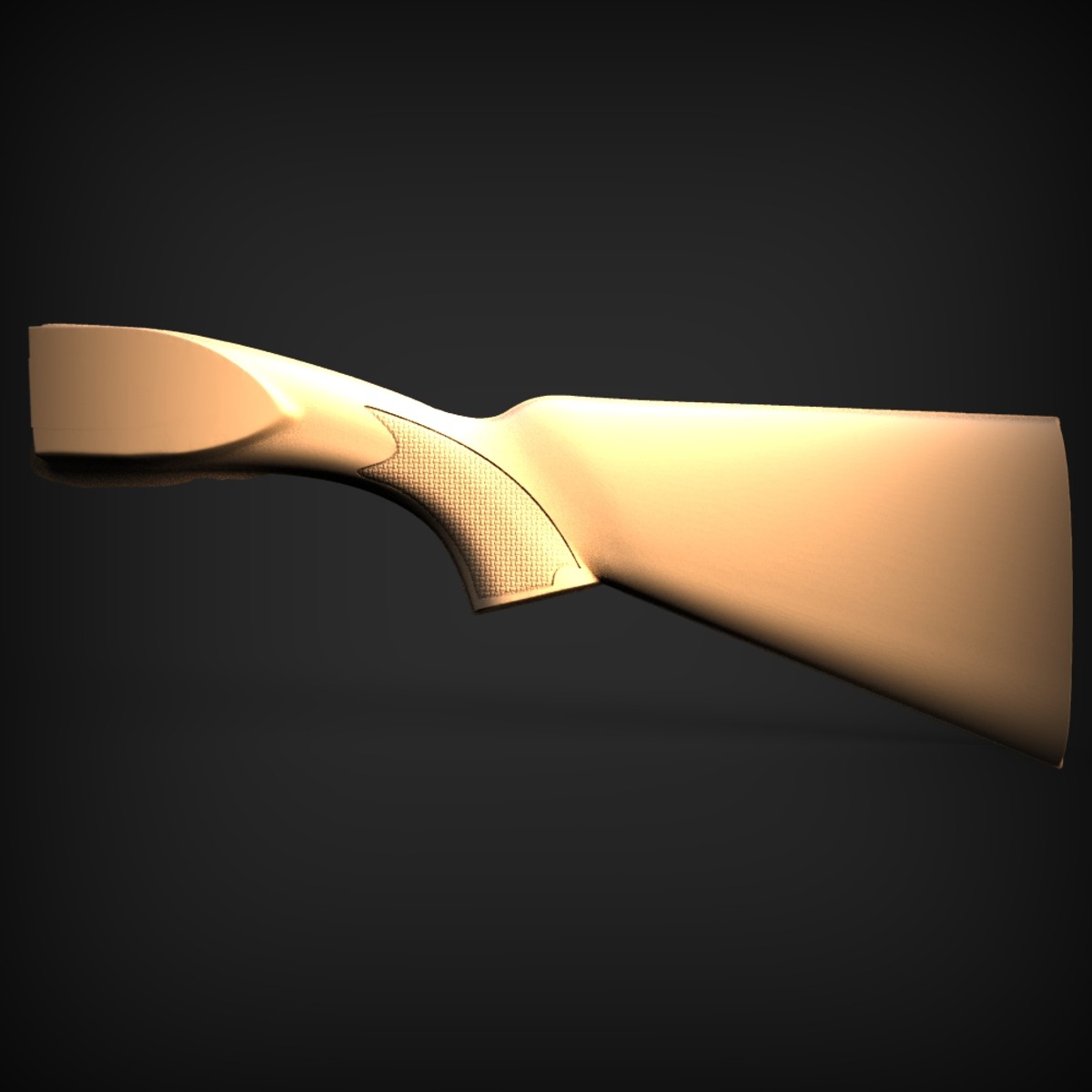 Checkered Rifle Buttstock Blank