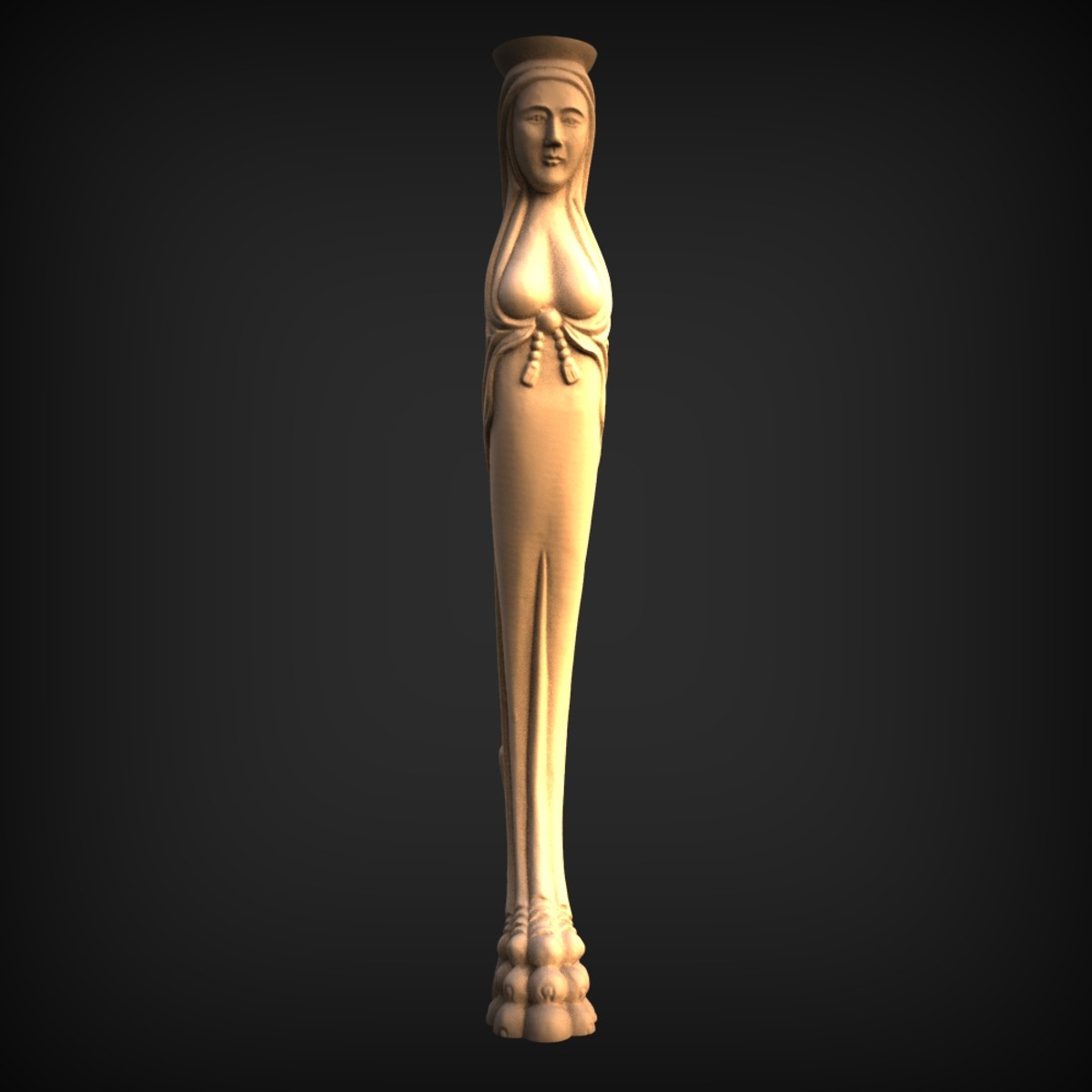Draped Caryatid Furniture Leg