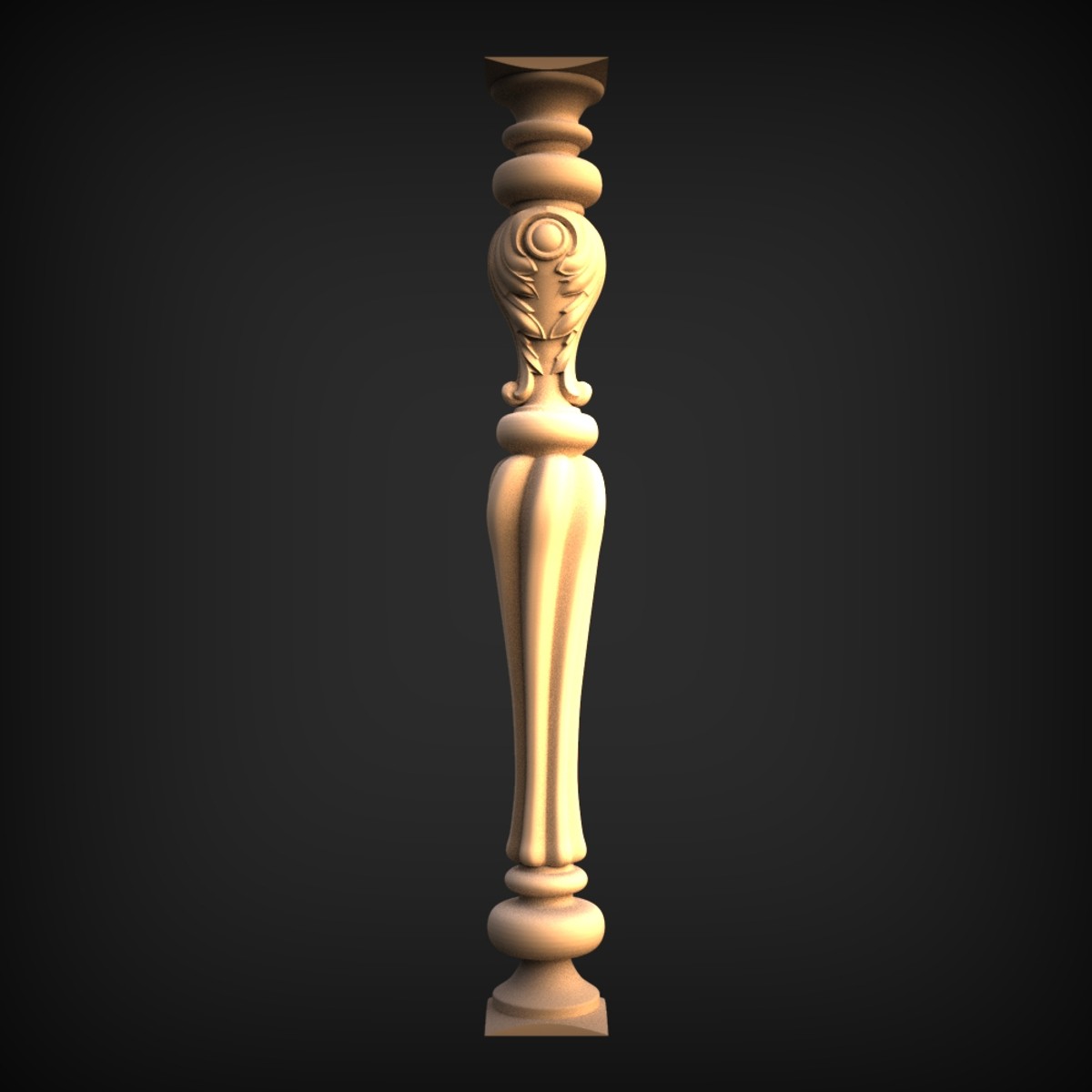 Carved Vase Baluster Table Leg