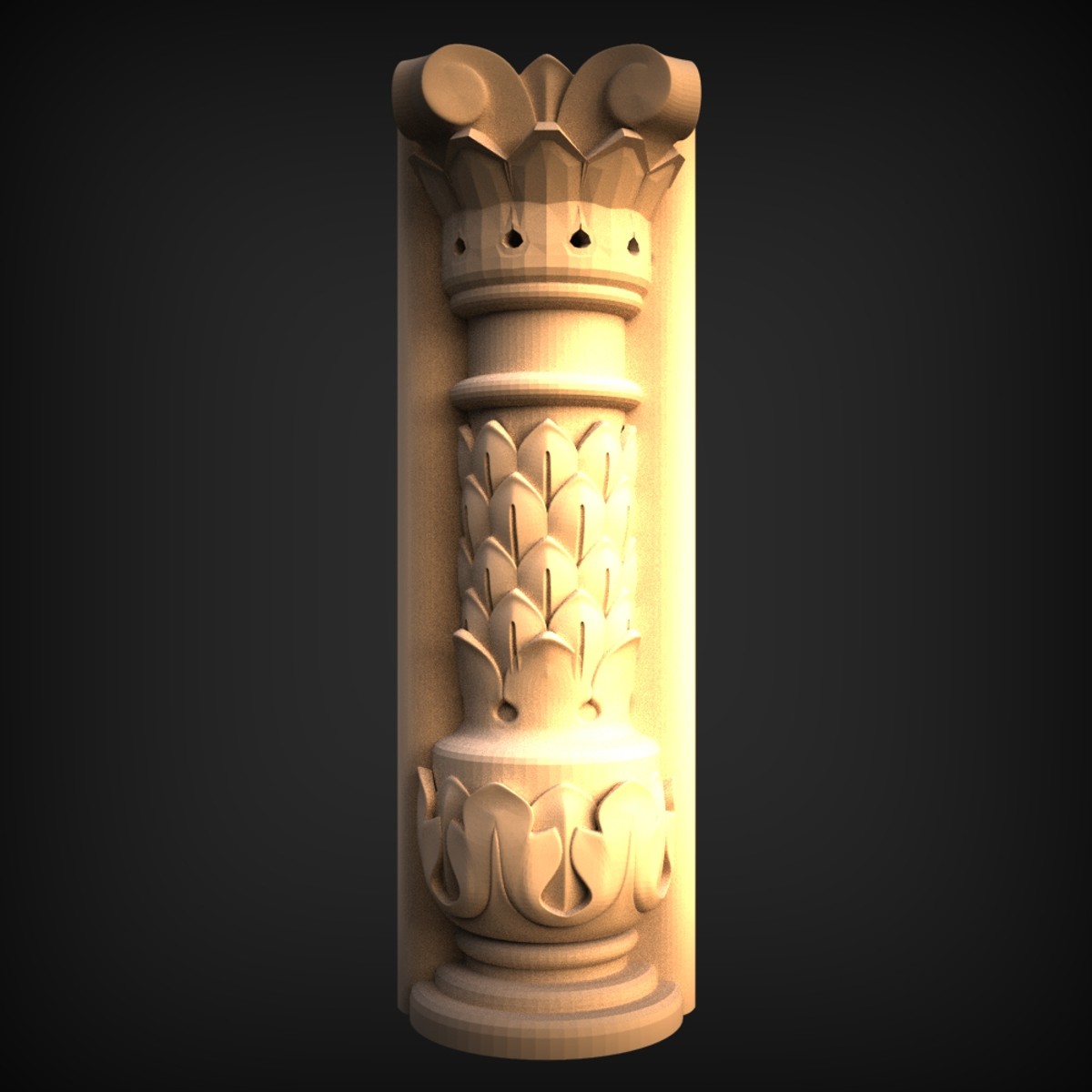 Crowned Pinecone Column Capital