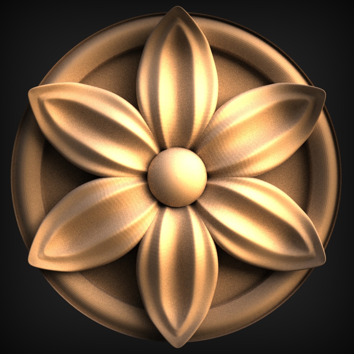Six-Petal Flower Rosette Boss