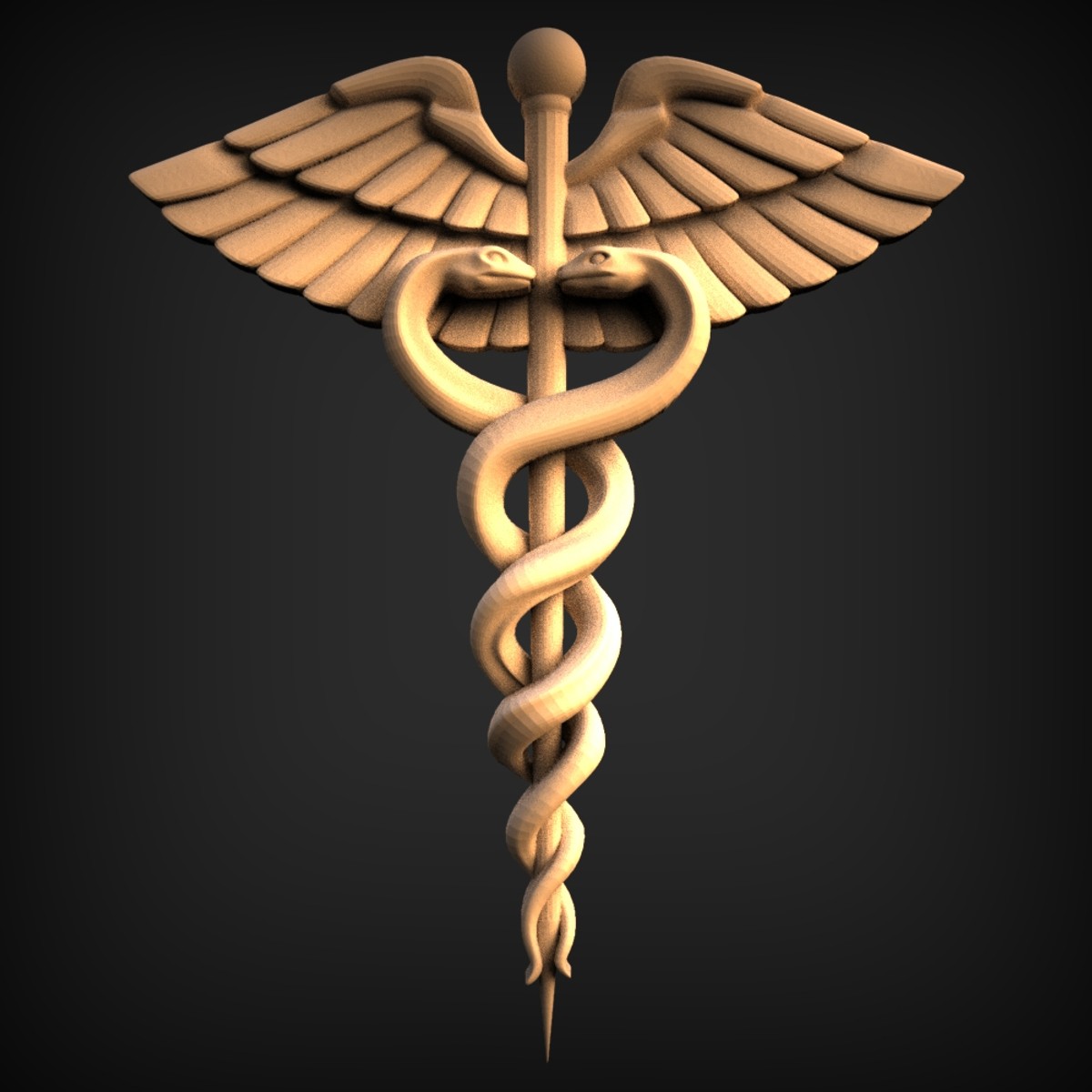 Winged Caduceus Medical Emblem