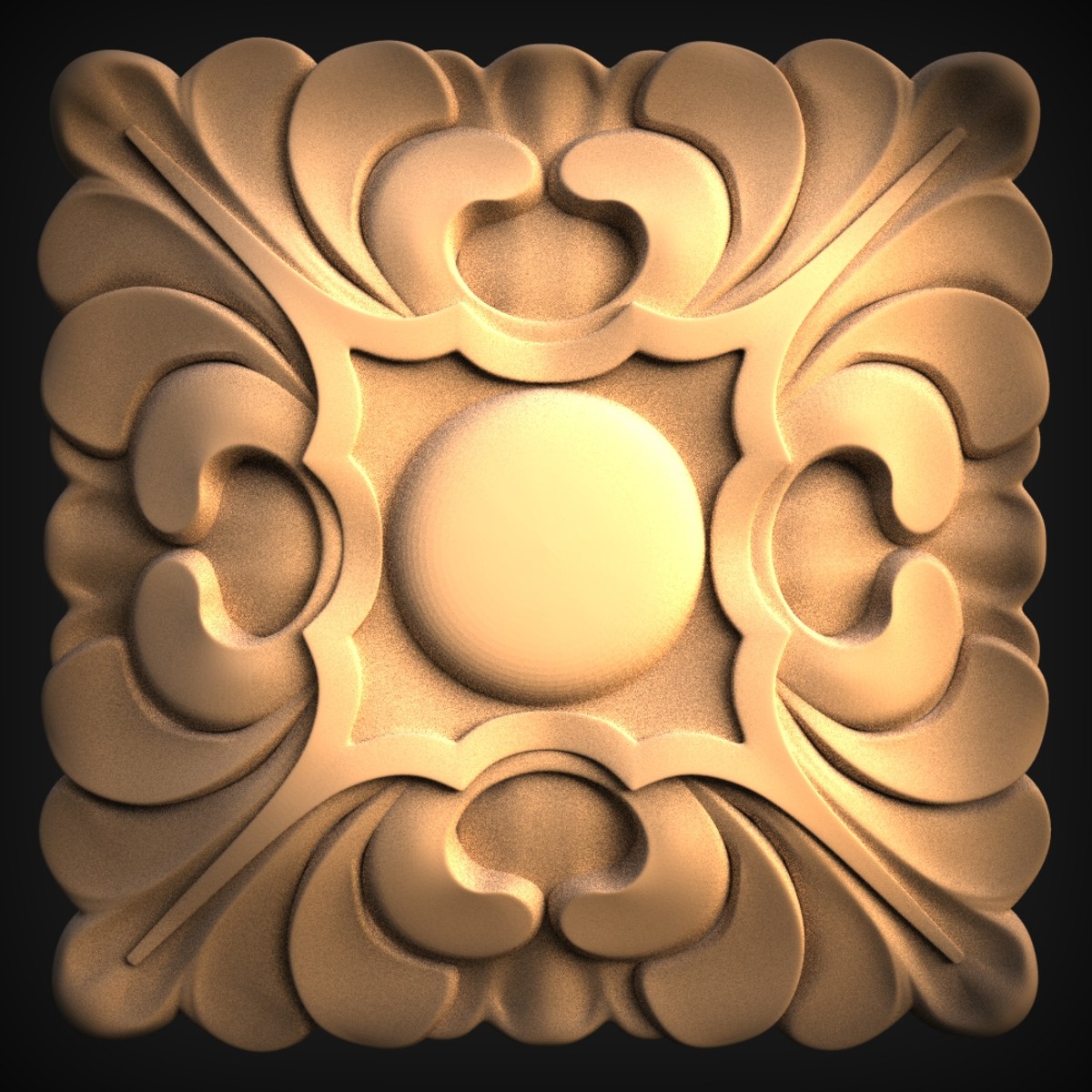 Acanthus Palmette Square Rosette