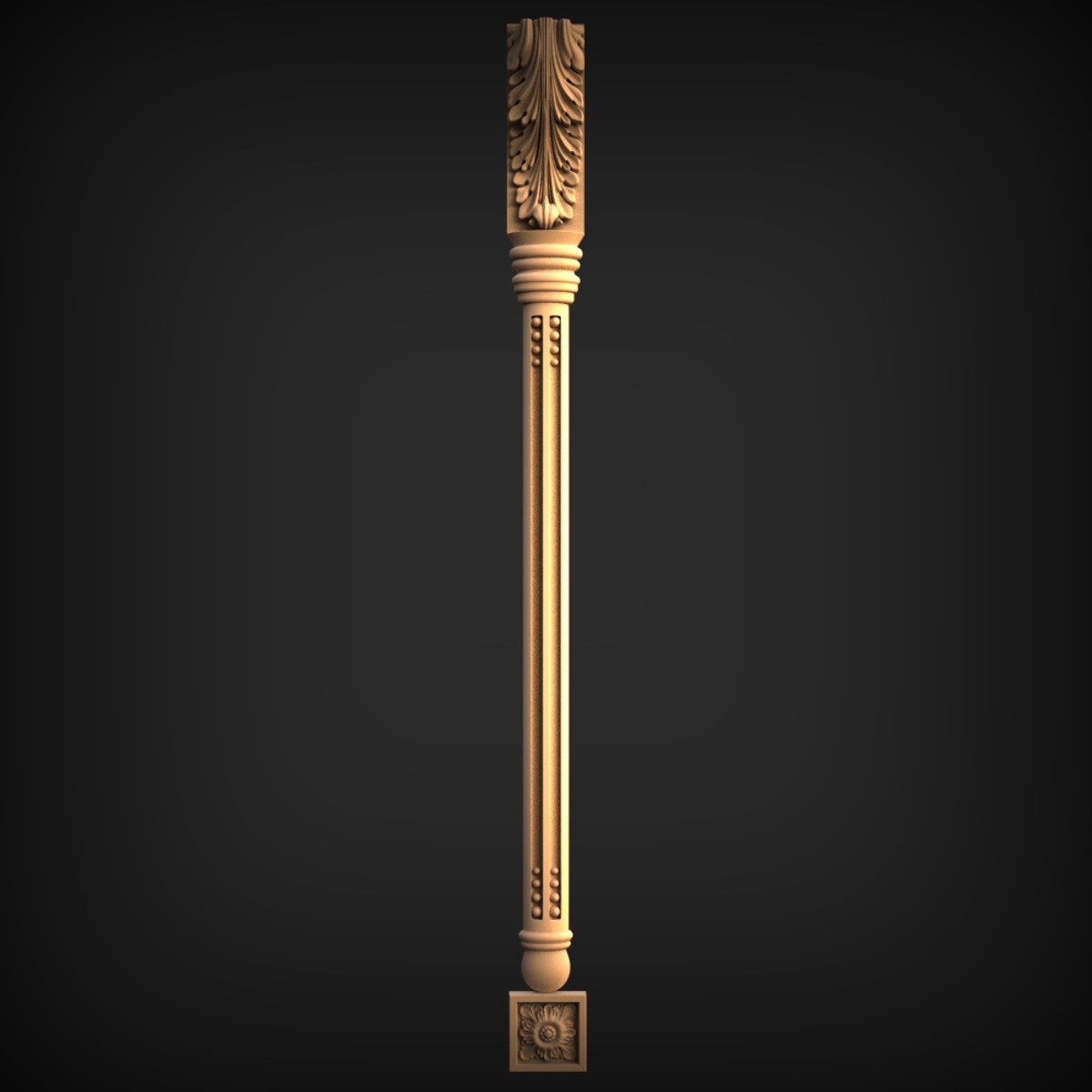 Acanthus Capital Fluted Column Leg