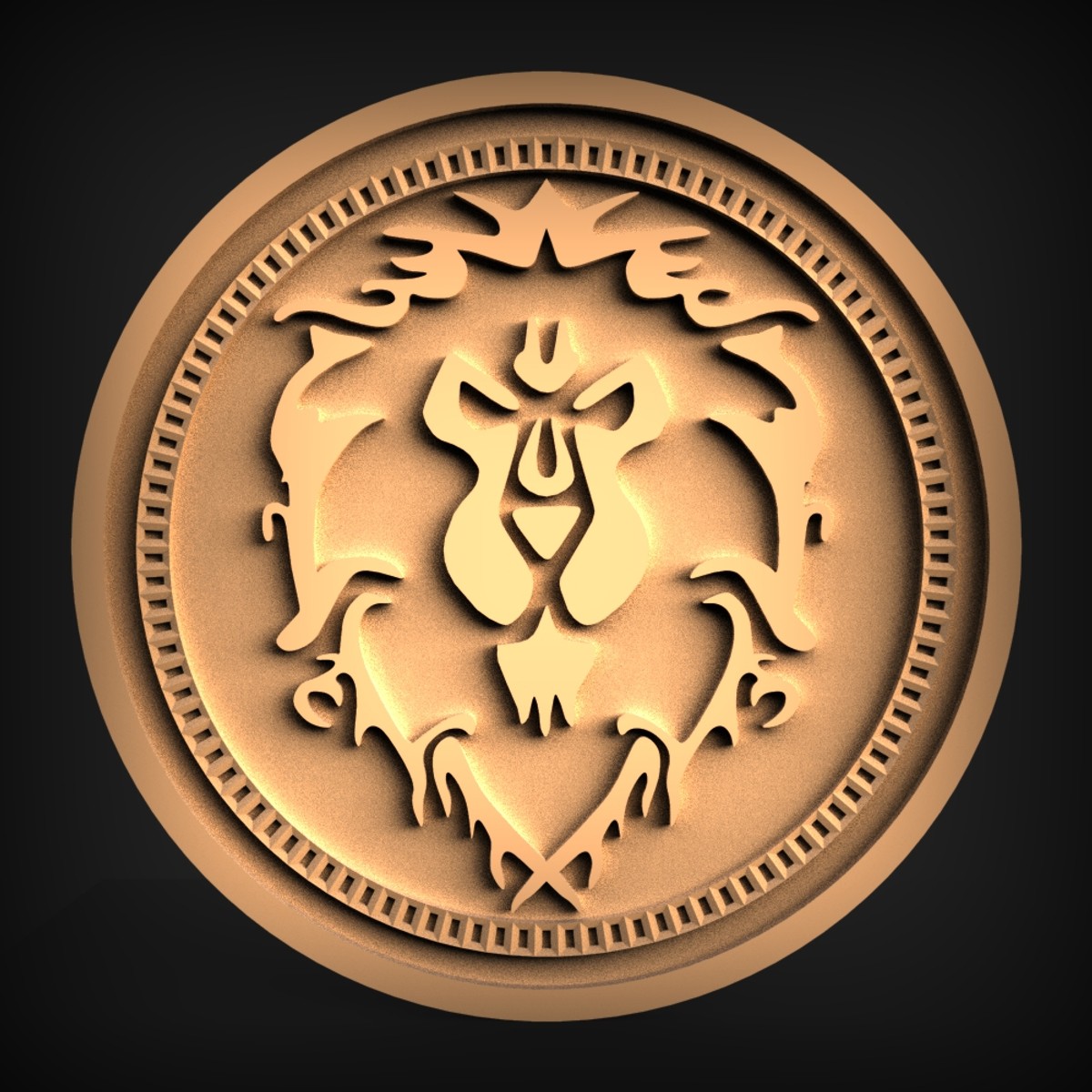 Heraldic Lion Crest Medallion