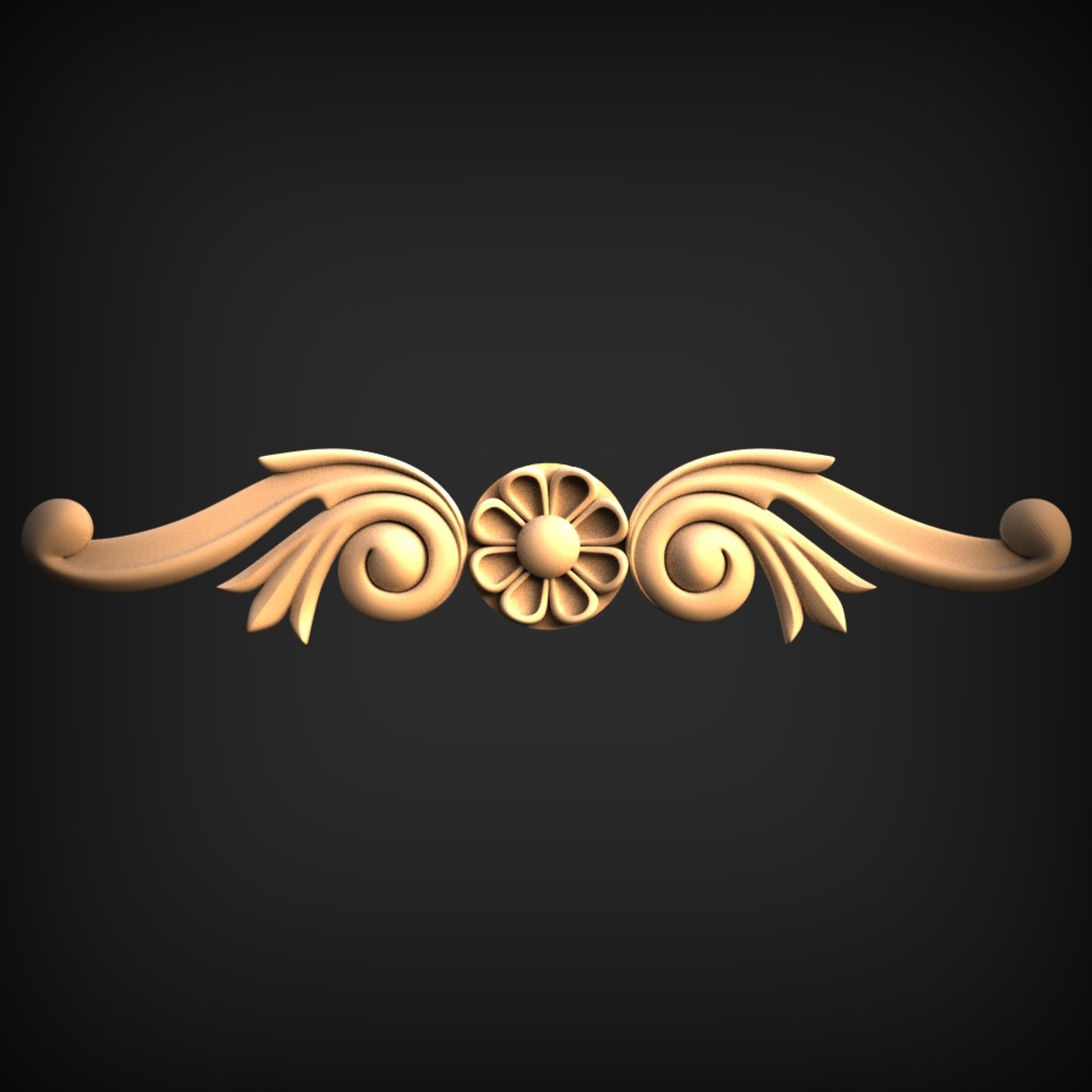 Floral Rosette And Scroll Onlay