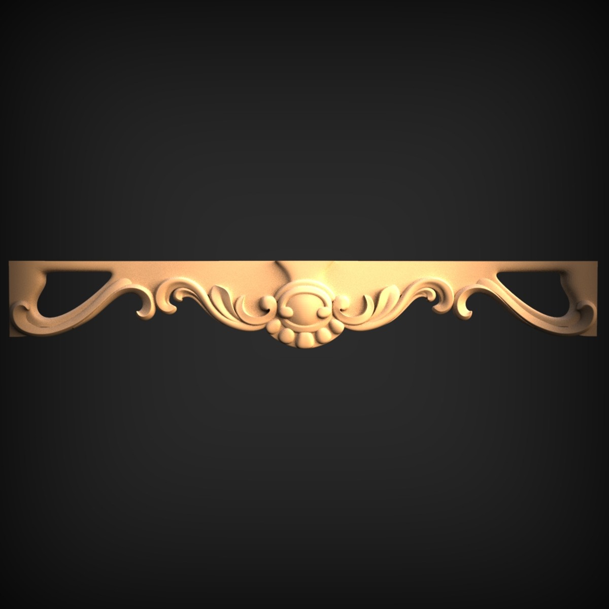 Scrolled Shell Valance Header
