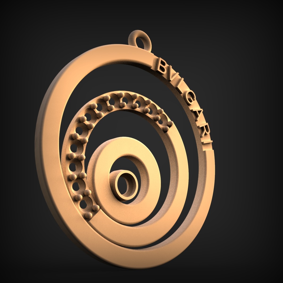 Concentric Ring Disc Pendant