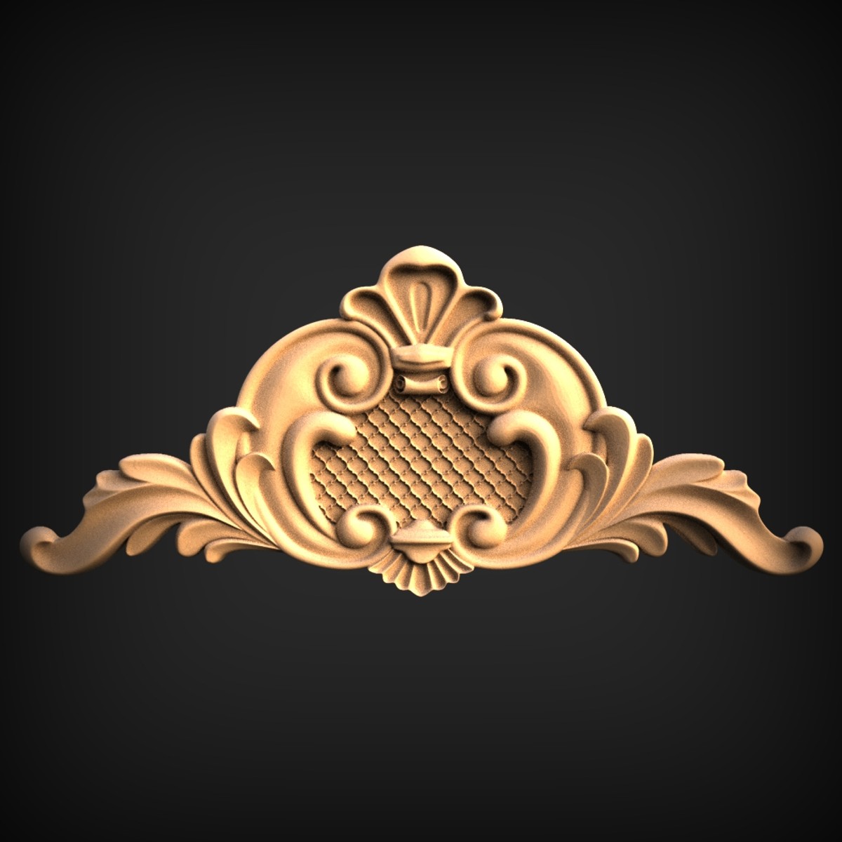 Latticed Acanthus Cartouche Onlay