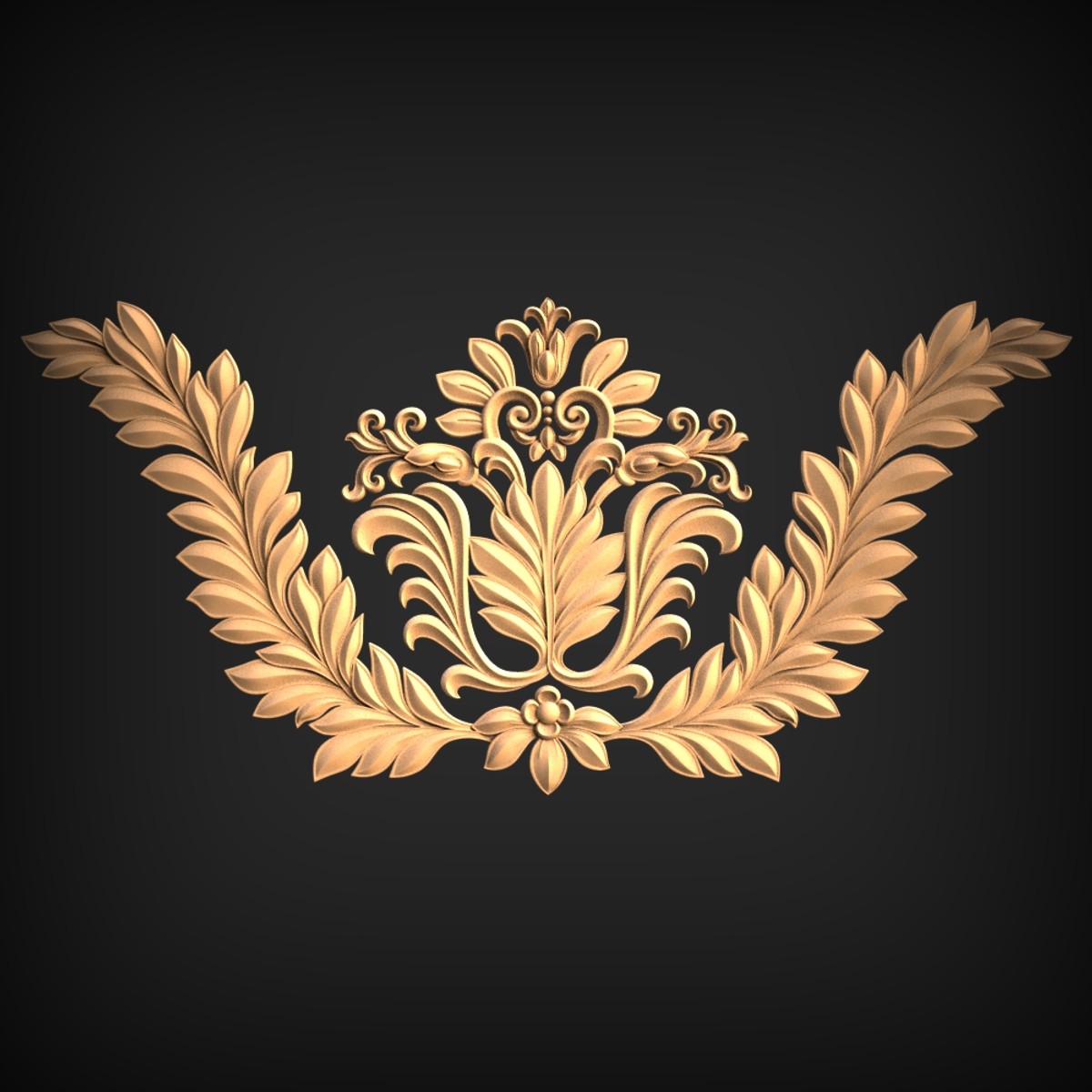 Acanthus Crest Laurel Swag Onlay