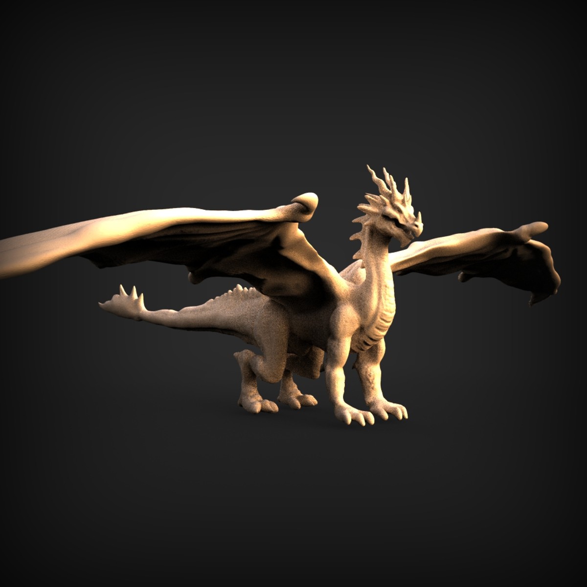 Standing Winged Dragon Sculpture