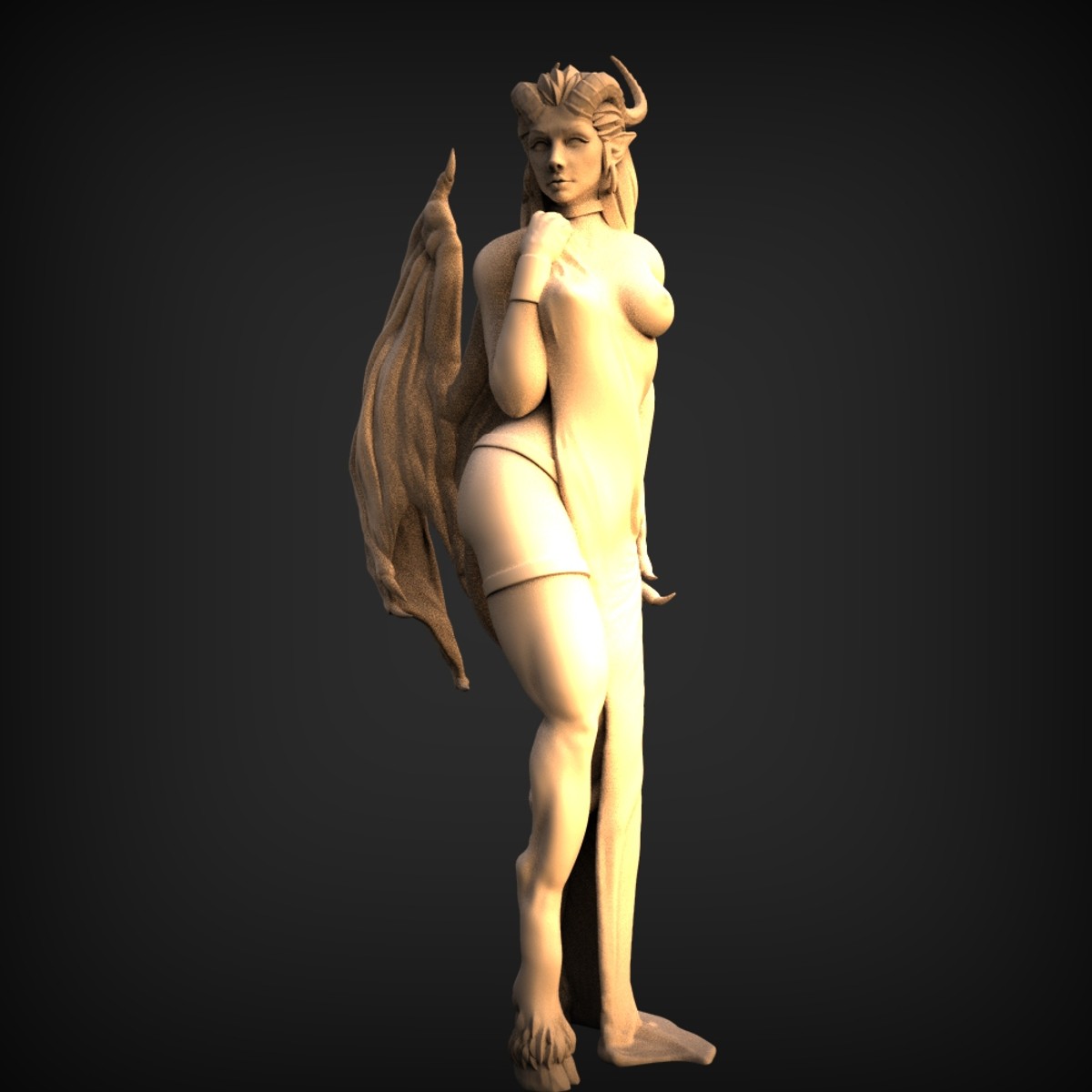 Horned Demoness Standing Figure