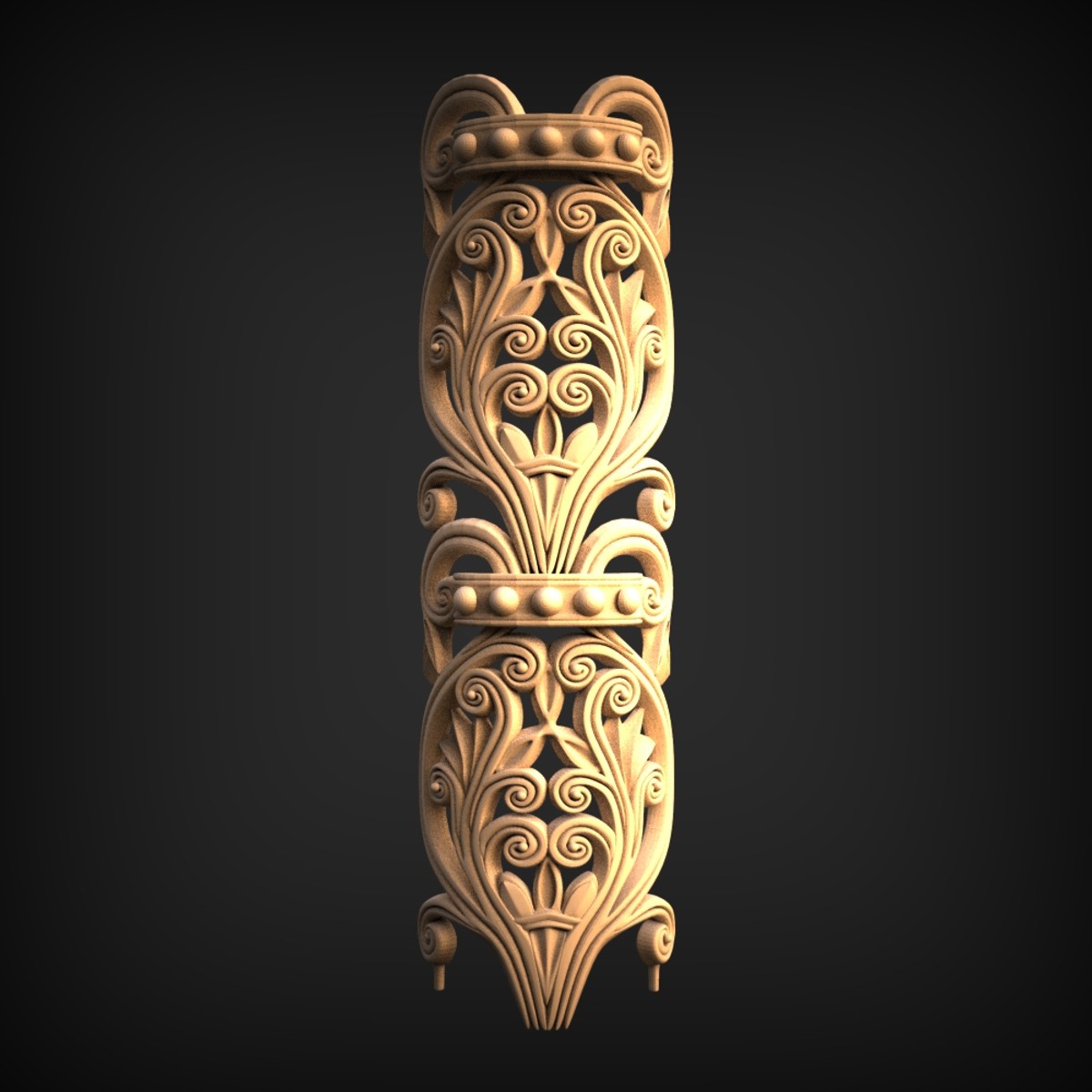 Scrolled Acanthus Vertical Furniture Onlay