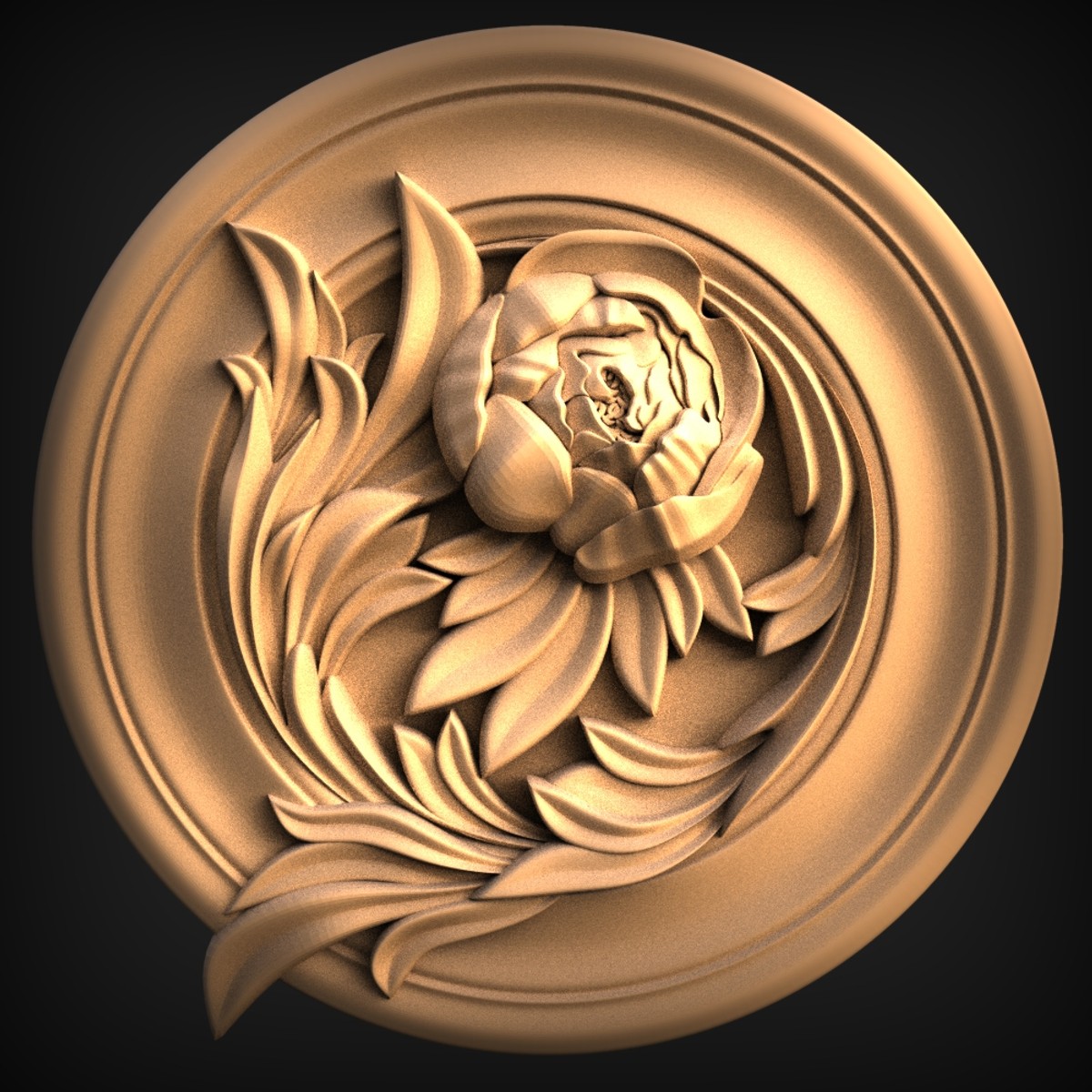 Peony Bloom Round Rosette