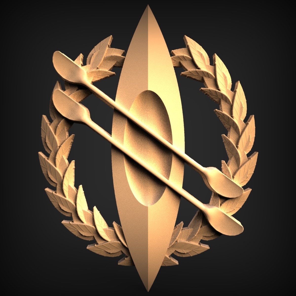 Kayak and Crossed Paddles Emblem