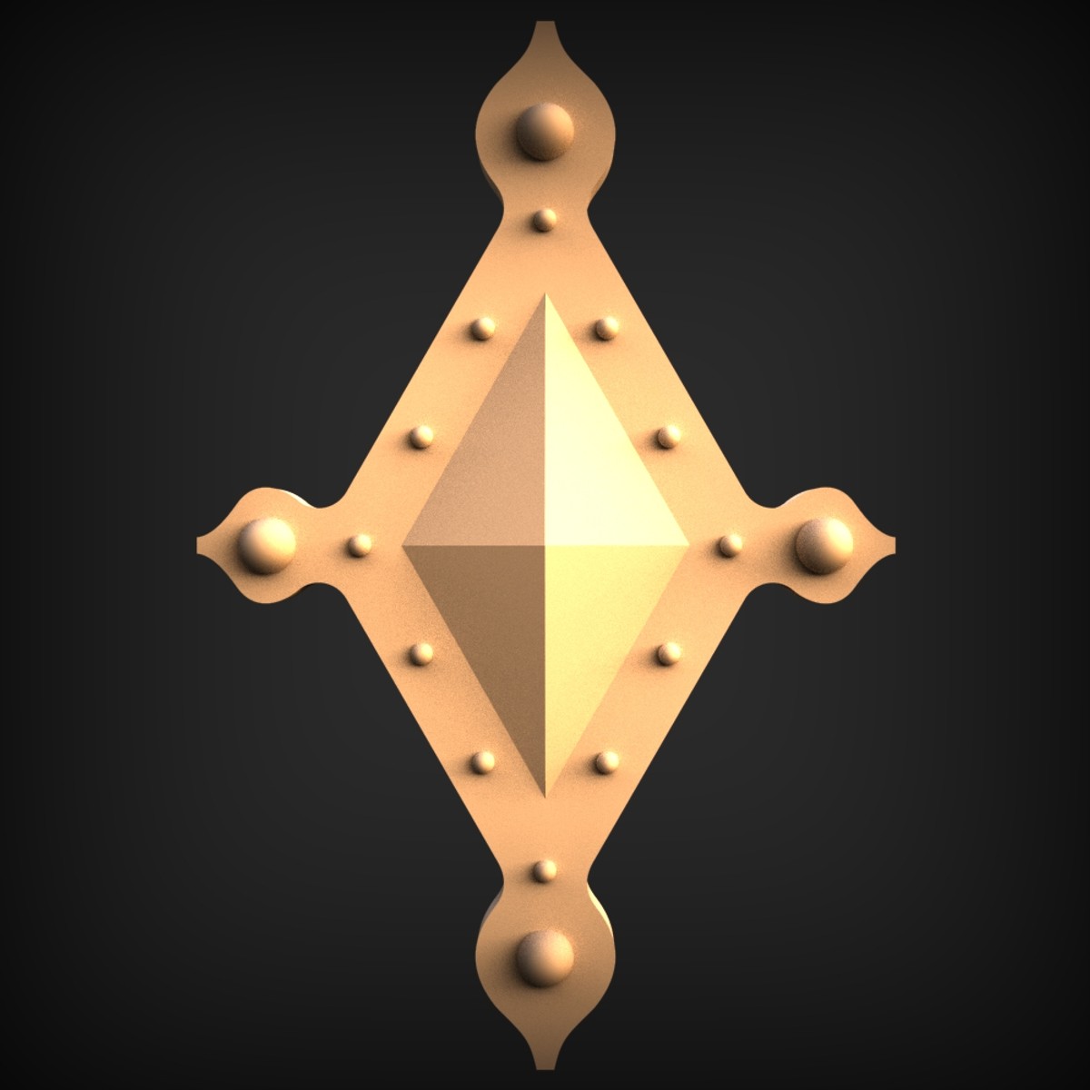 Riveted Diamond Boss Plaque