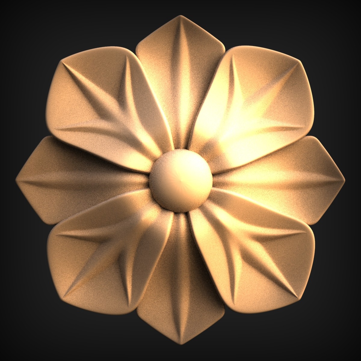 Six-Petal Faceted Flower Rosette