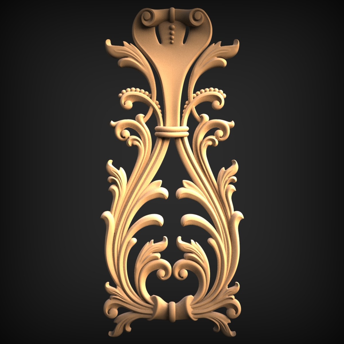Baroque Acanthus Vertical Drop Onlay