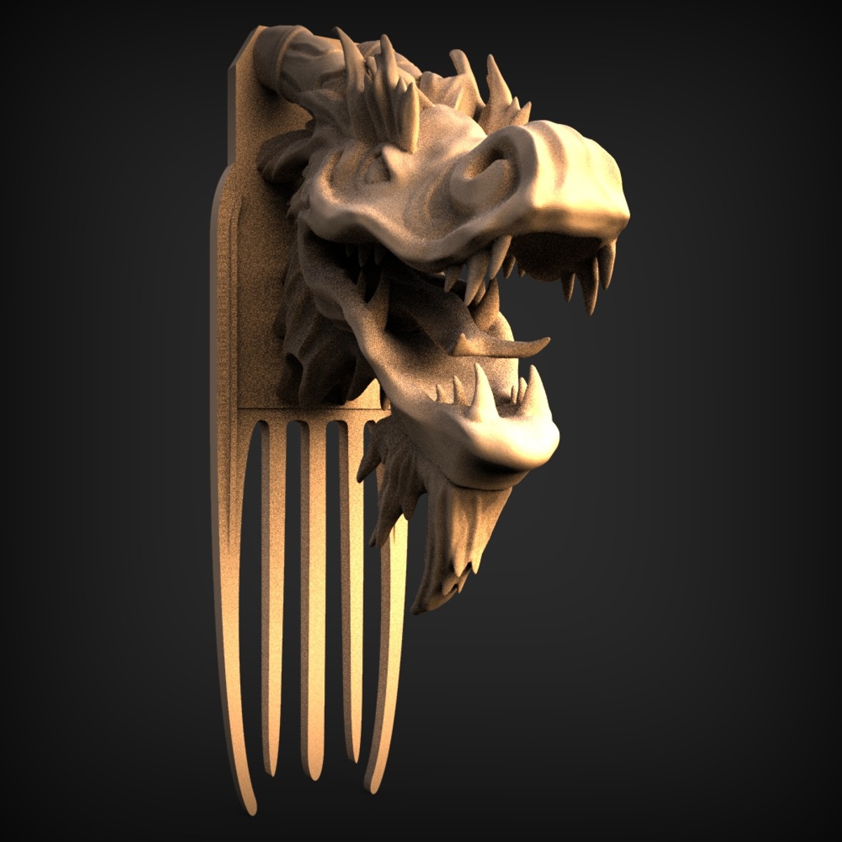 Roaring Dragon Head Wall Comb