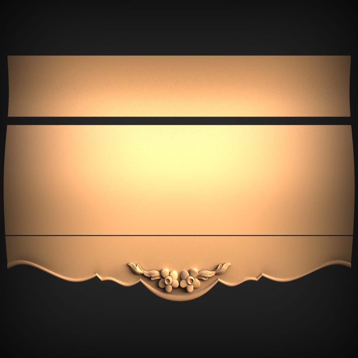 Scalloped Furniture Panel With Berry Spray