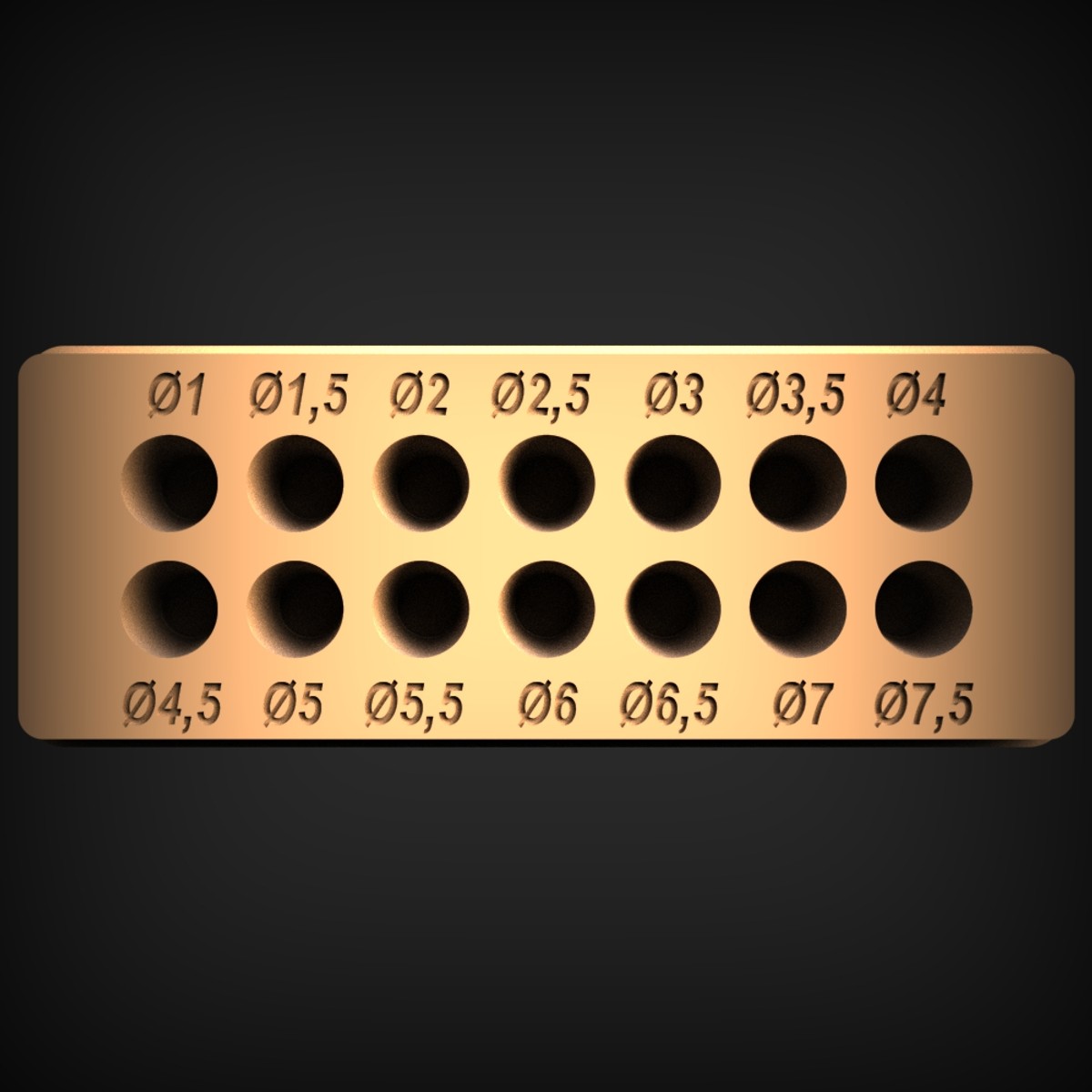 Drill Bit Diameter Gauge Block