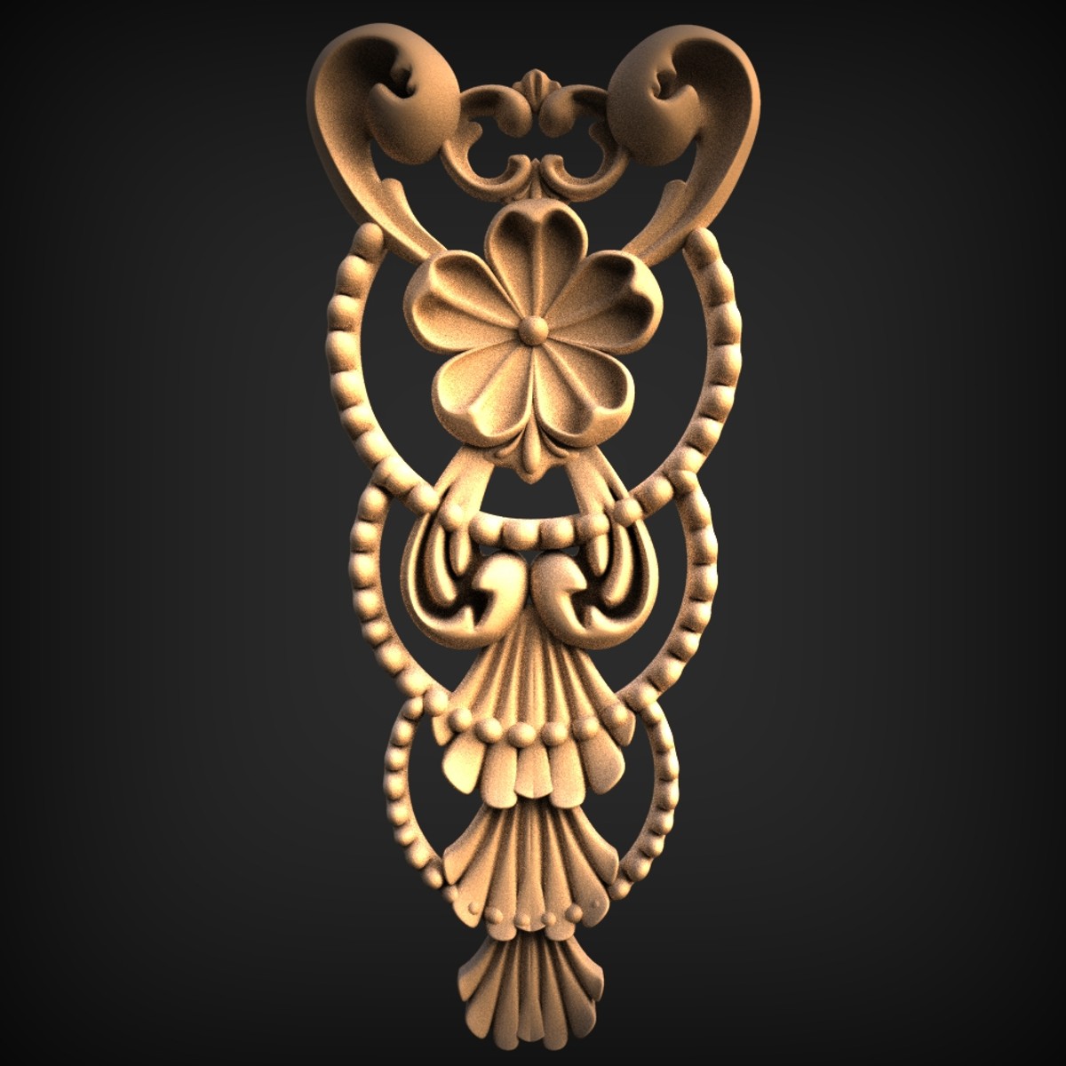 Rosette And Beaded Drop Onlay
