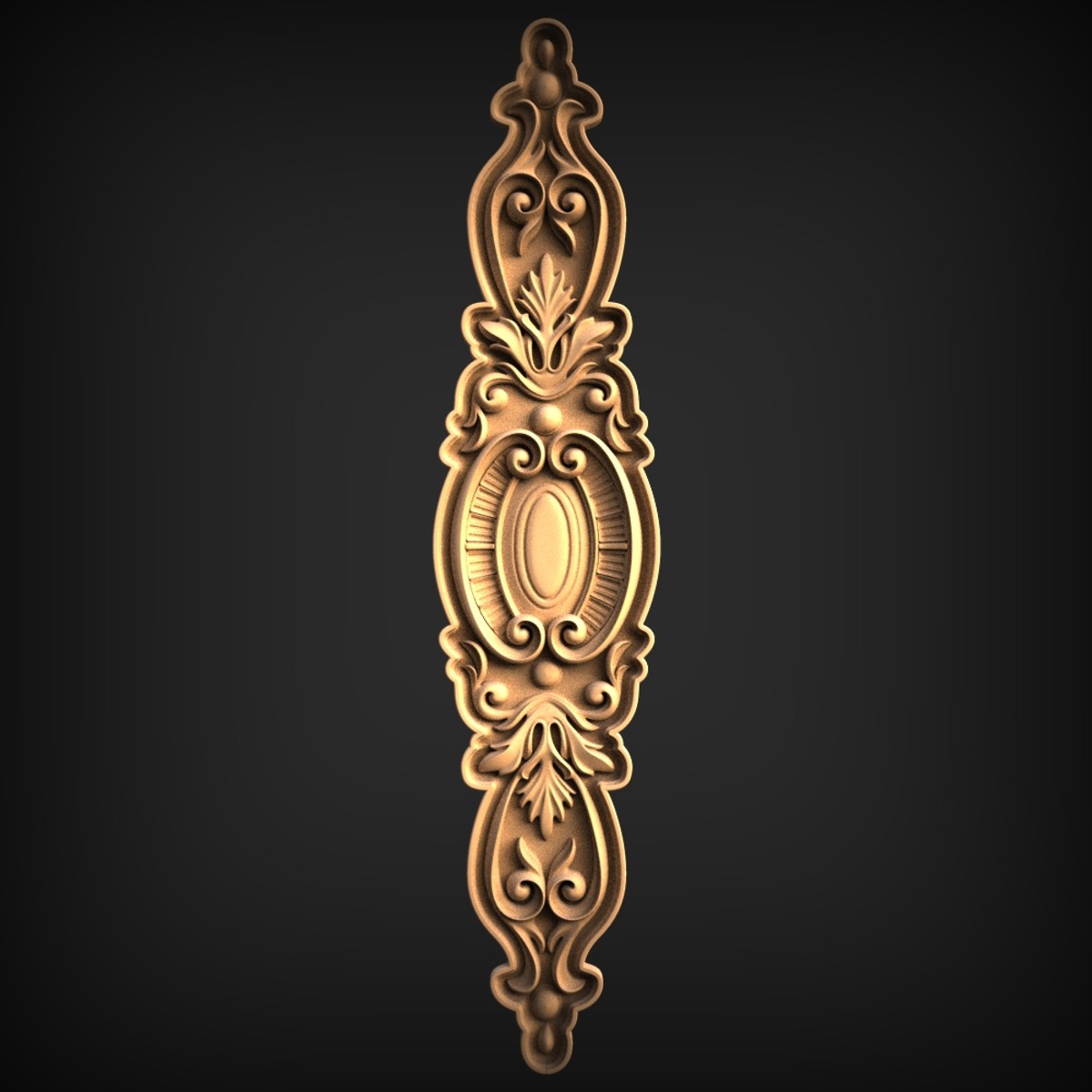 Fluted Oval Cartouche Drop