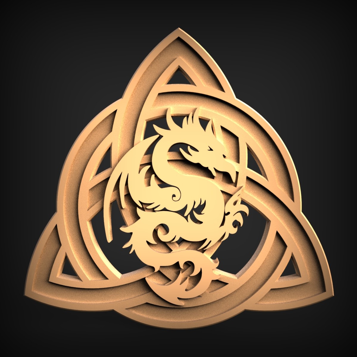 Triquetra Dragon Trinity Knot Plaque