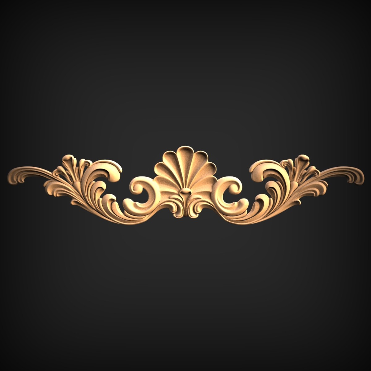 Scrolled Shell Cartouche Onlay