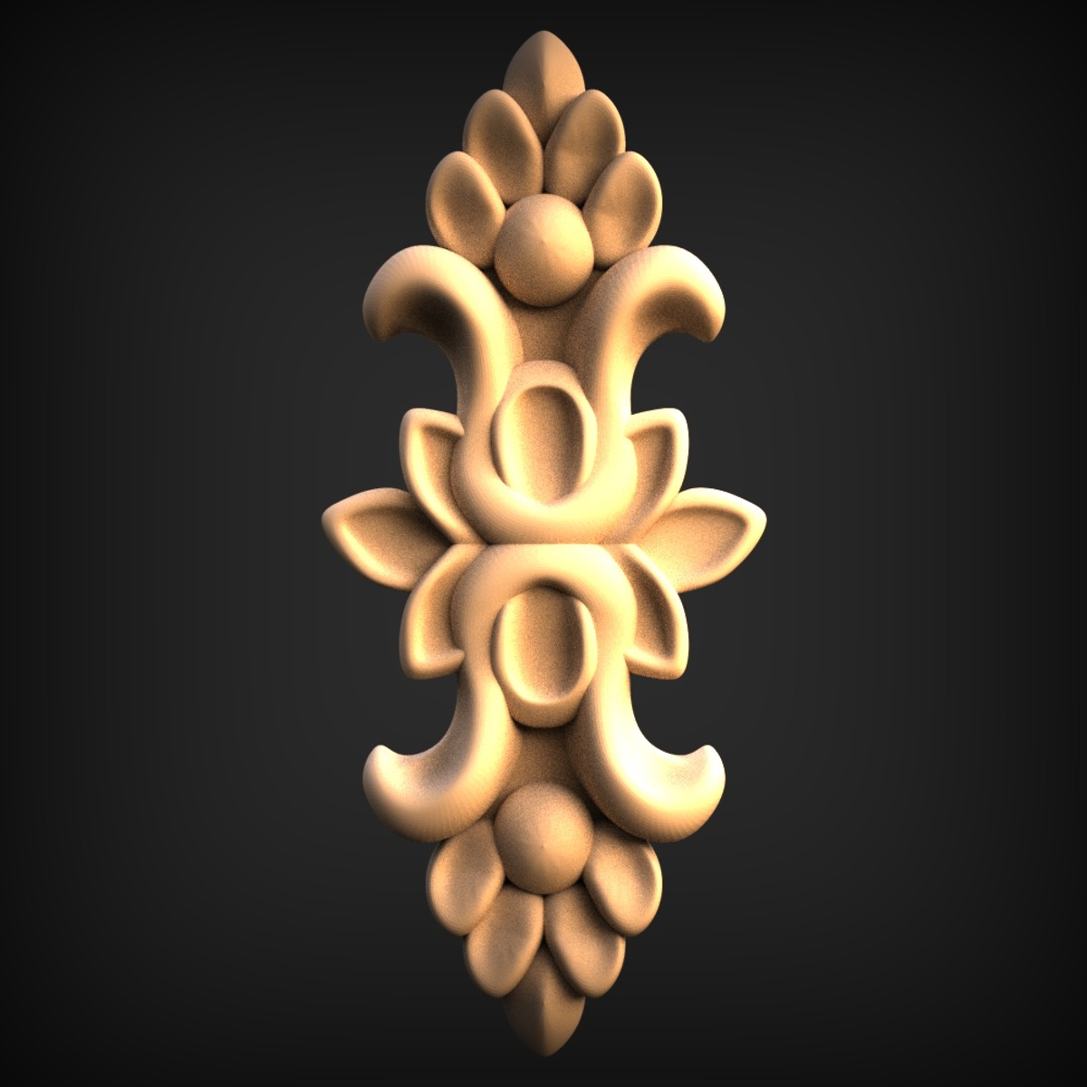 Symmetrical Petal And Scroll Drop Onlay