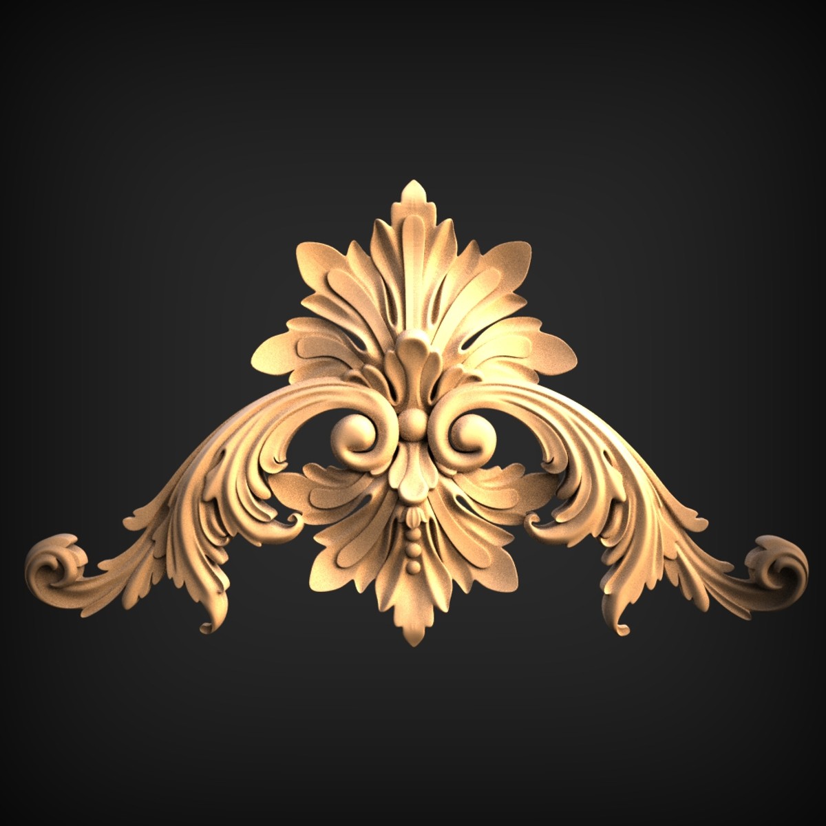 Acanthus Scroll Pediment Onlay