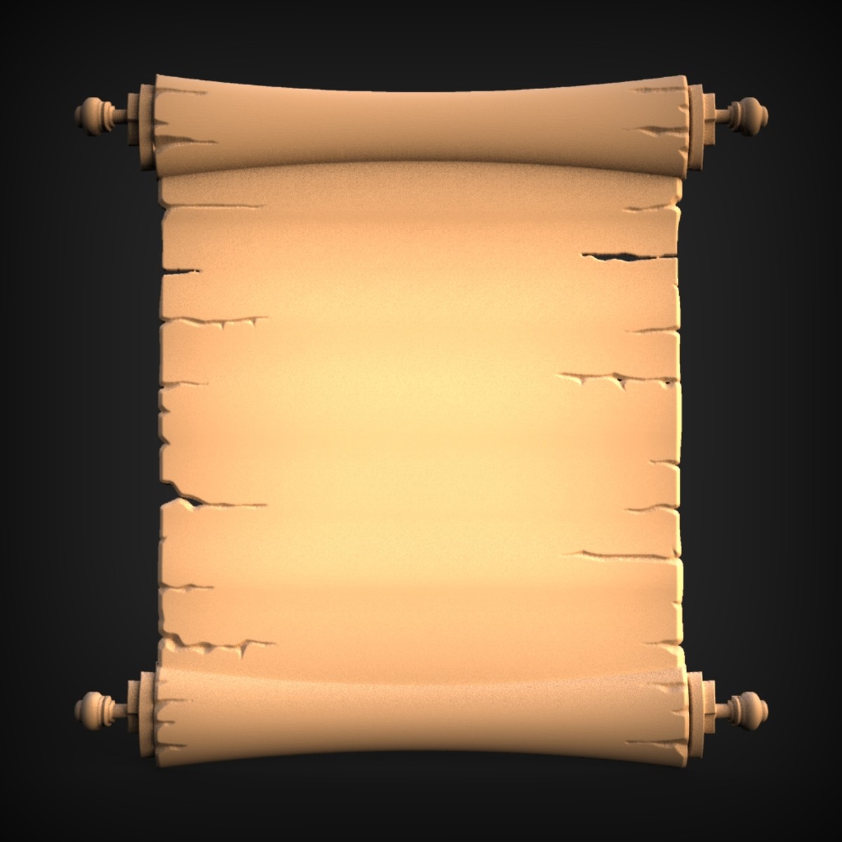 Weathered Blank Parchment Scroll