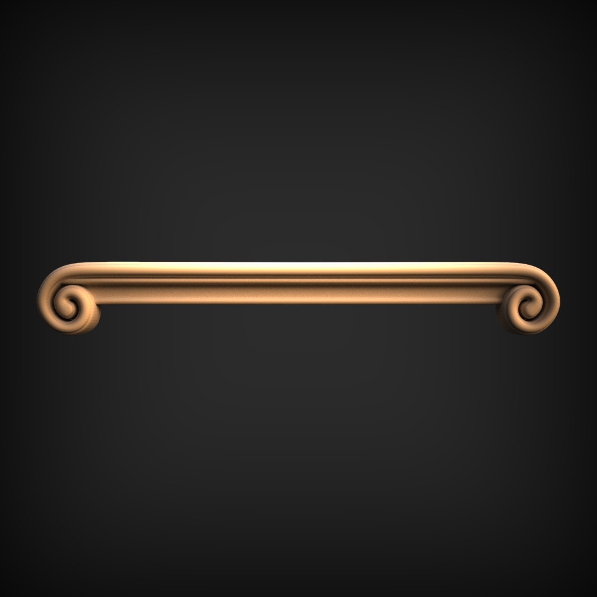 Scroll-End Reeded Rail Moulding