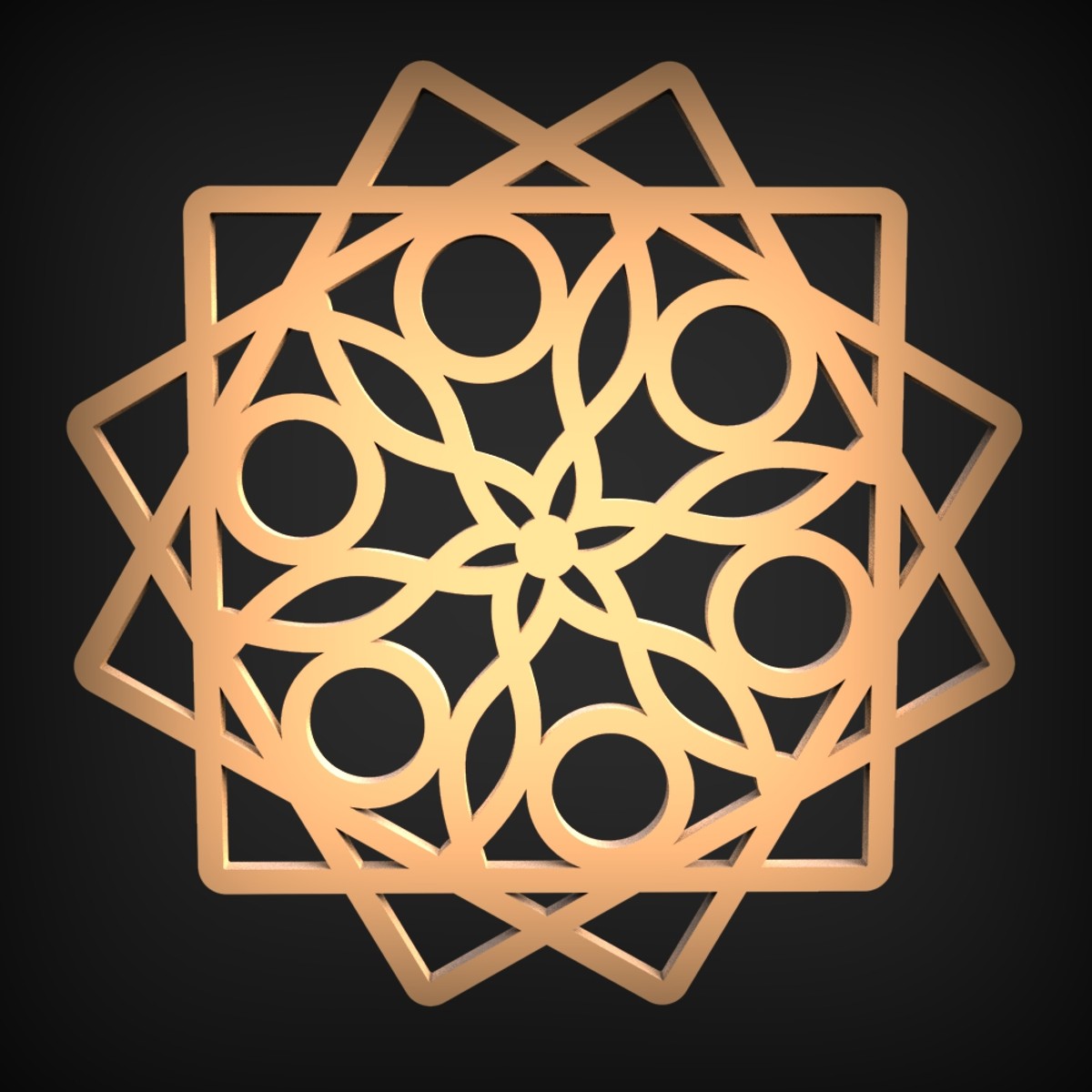 Moorish Star Openwork Fretwork Panel