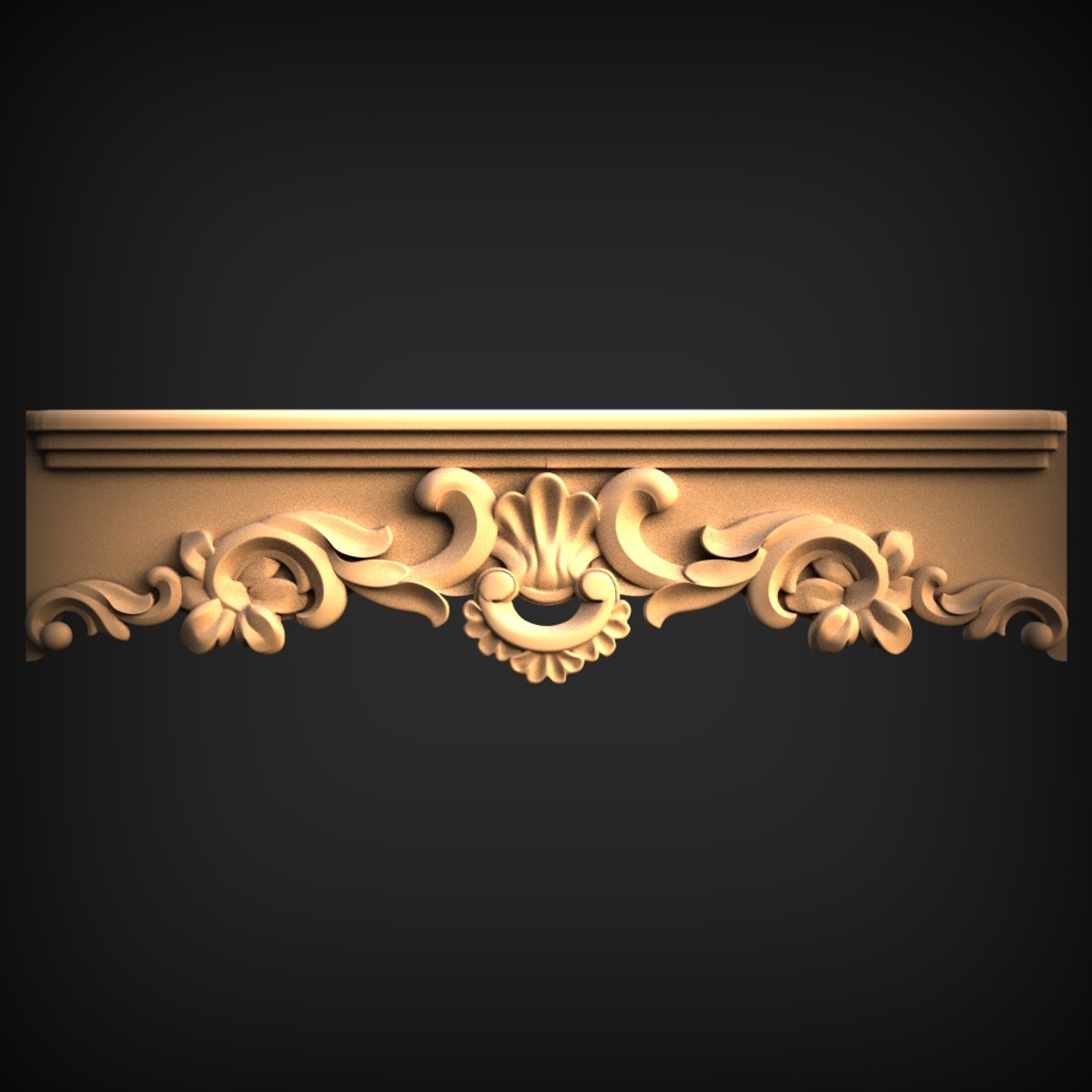 Baroque Shell Crest Pediment