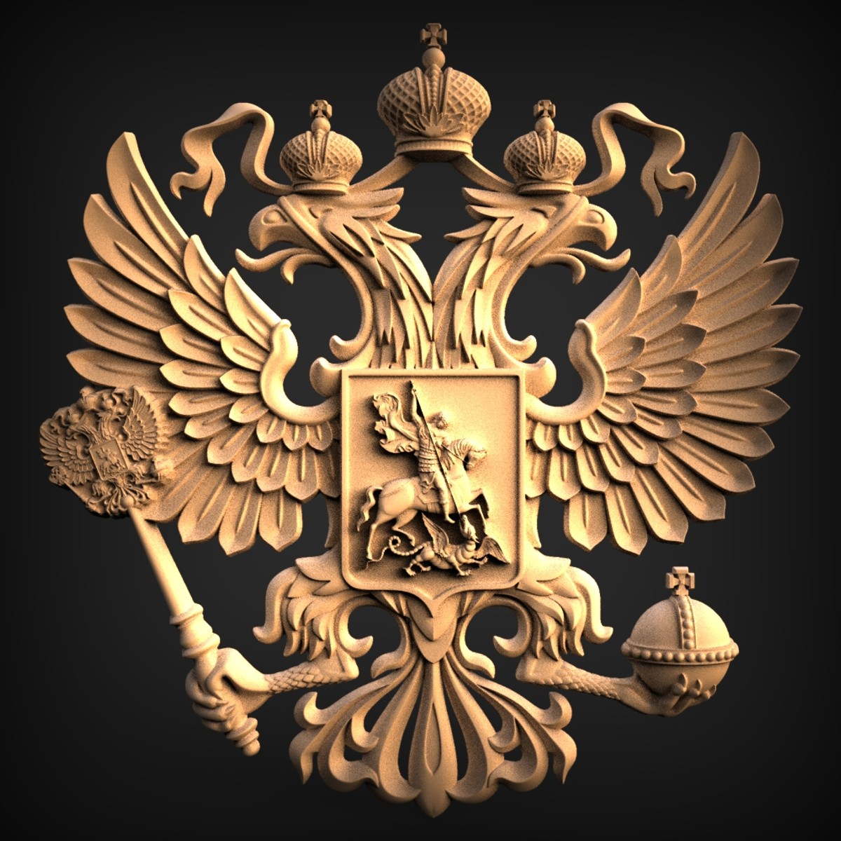 Double-Headed Eagle Coat Of Arms Relief