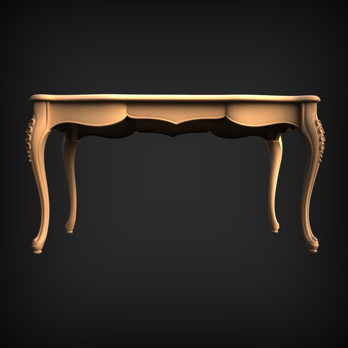 Carved Cabriole-Leg Dining Table