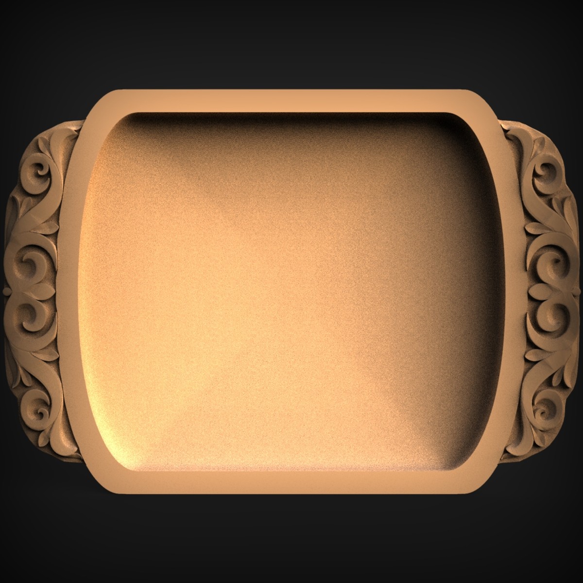 Scroll-Sided Rectangular Valet Tray
