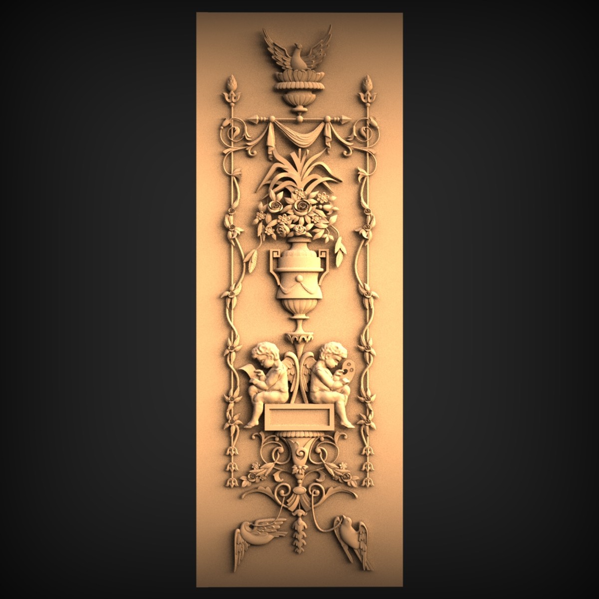 Putti And Urn Ornamental Panel