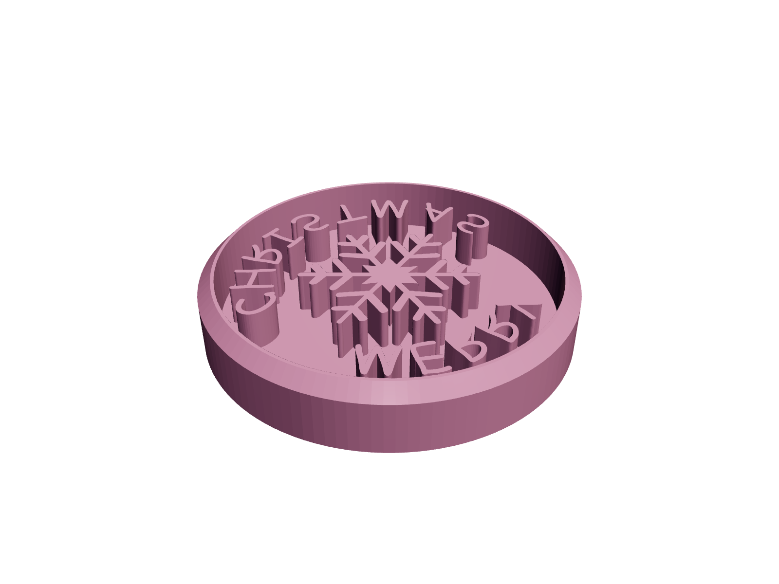 Merry Christmas Stamp W Snowflake 50 Mm(1)