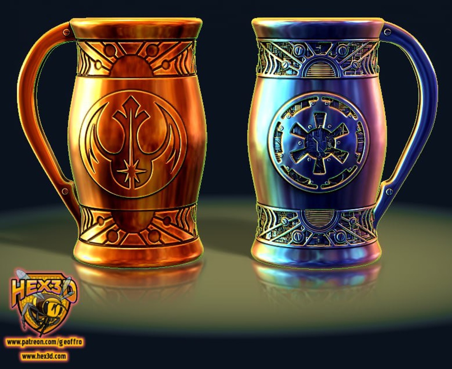Hex3D Imperial & Rebel Alliance Mugs