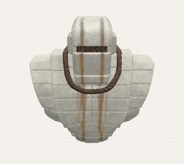 Brutalist Concrete Golem Bust